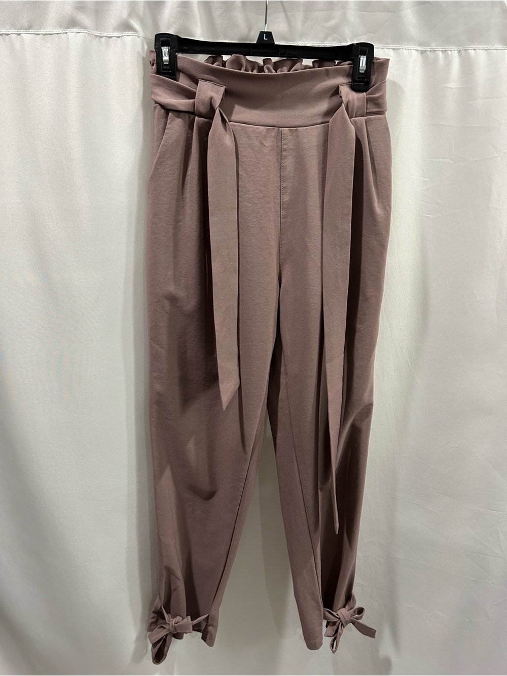 LN Grace Karin Mauve Tie-Waist Paperbag Pencil Pants - Picture 2 of 6